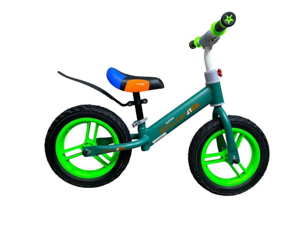 Mengle Baby - loopfiets 80 cm - Groen  - rubber banden - vanaf 1 jaar