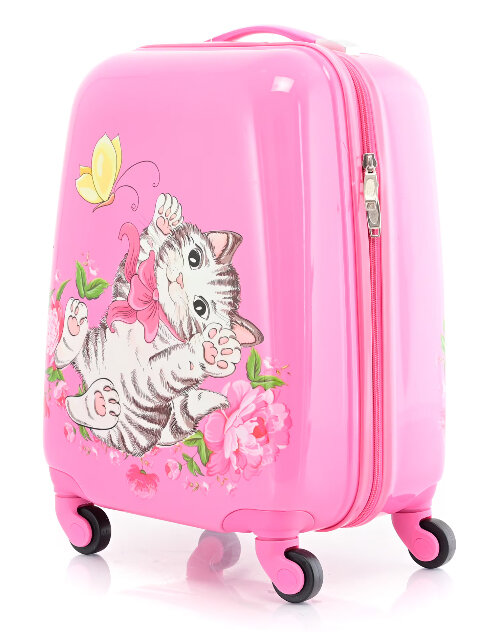 Kinder Koffer - Kitten Print - Roze - Handbagage