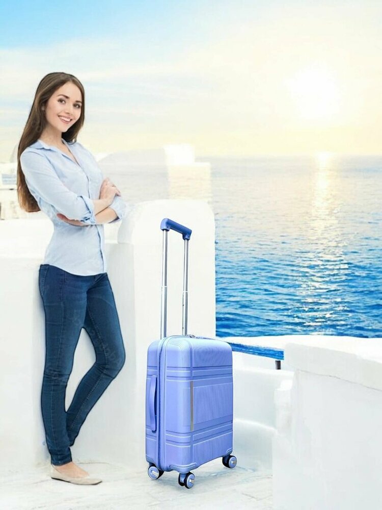 Koffers - Luxe - Set van 3 - Licht Blauw - 55/65/75 cm