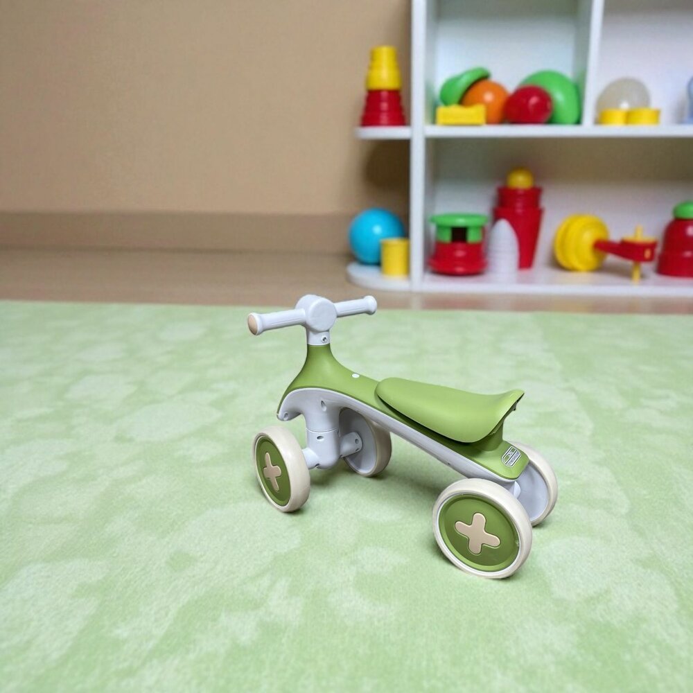 4-Wheel Magic loopfiets - 55CM - donkergroen - Muziek &amp; Lichtjes