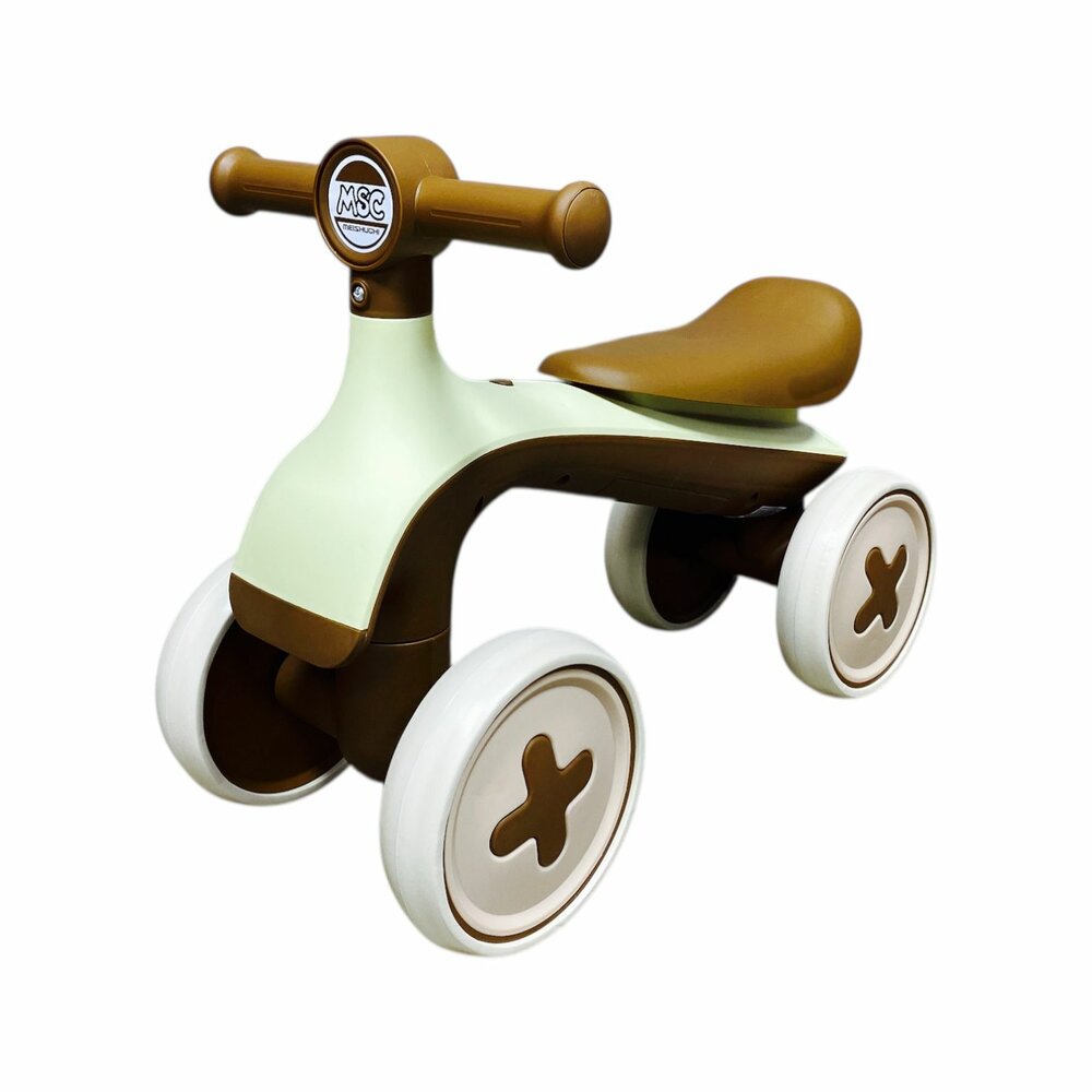 4-Wheel Magic loopfiets - 55CM - bruin - Muziek &amp; Lichtjes