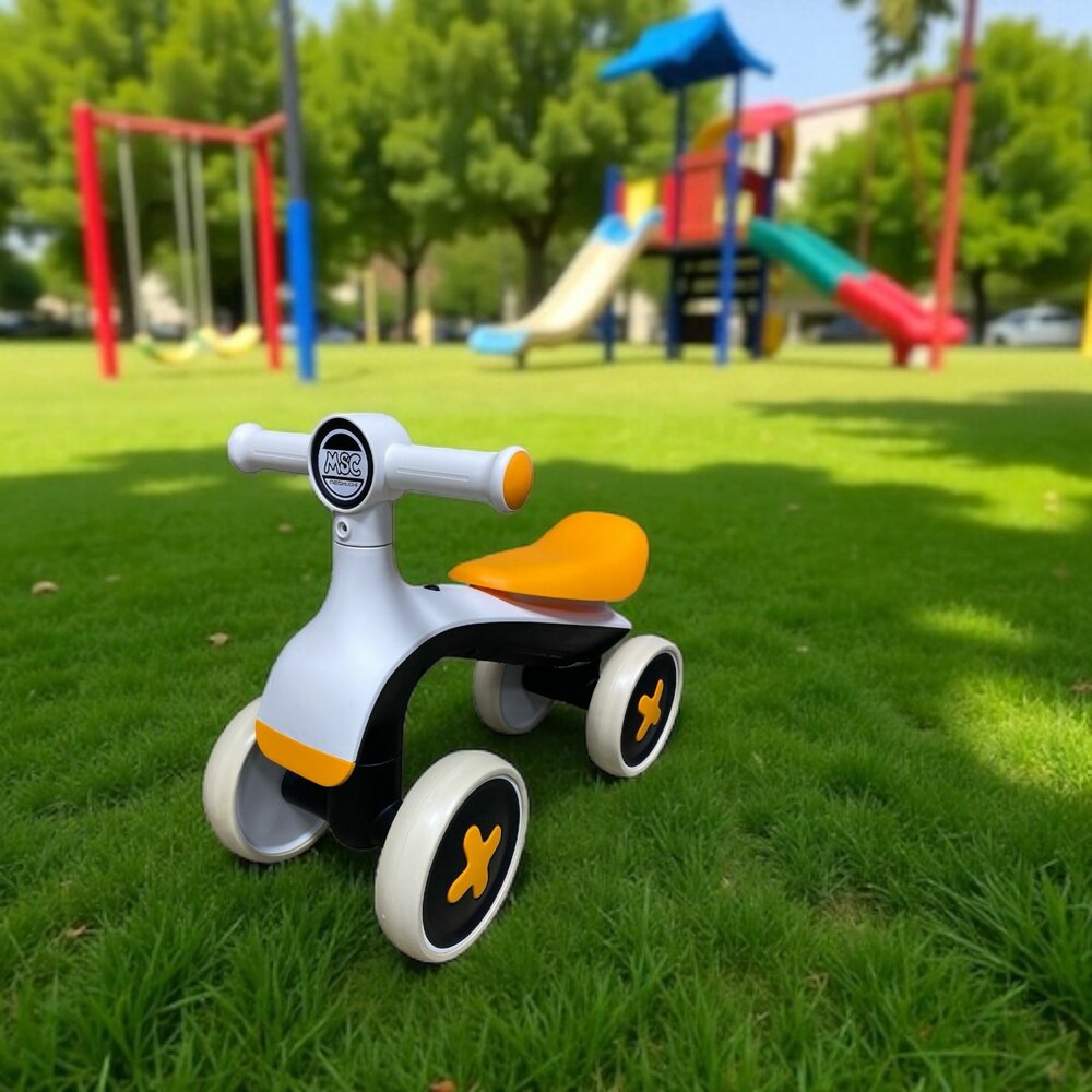 4-Wheel Magic loopfiets - 55CM - oranje - Muziek &amp; Lichtjes