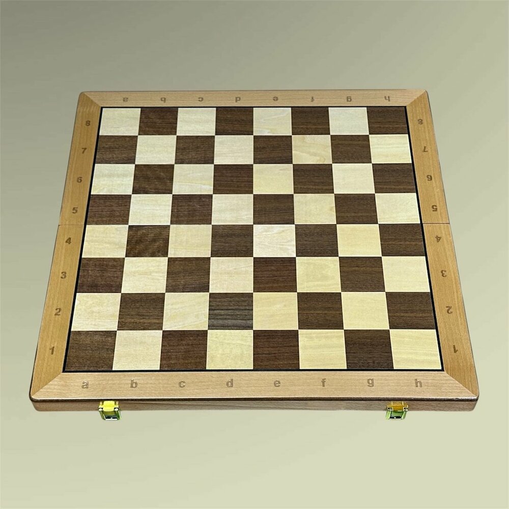 Schaak &amp; Dam set 2in1 - 43x43 cm - opvouwbaar houten schaakbord - CHESS