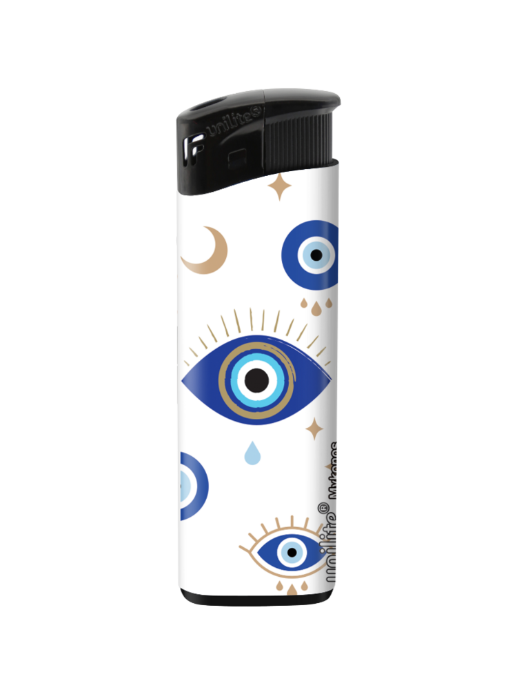 Mykonos Lighters 50 pieces - Unilite&reg; -  Fatima Hand Print - refillable tank