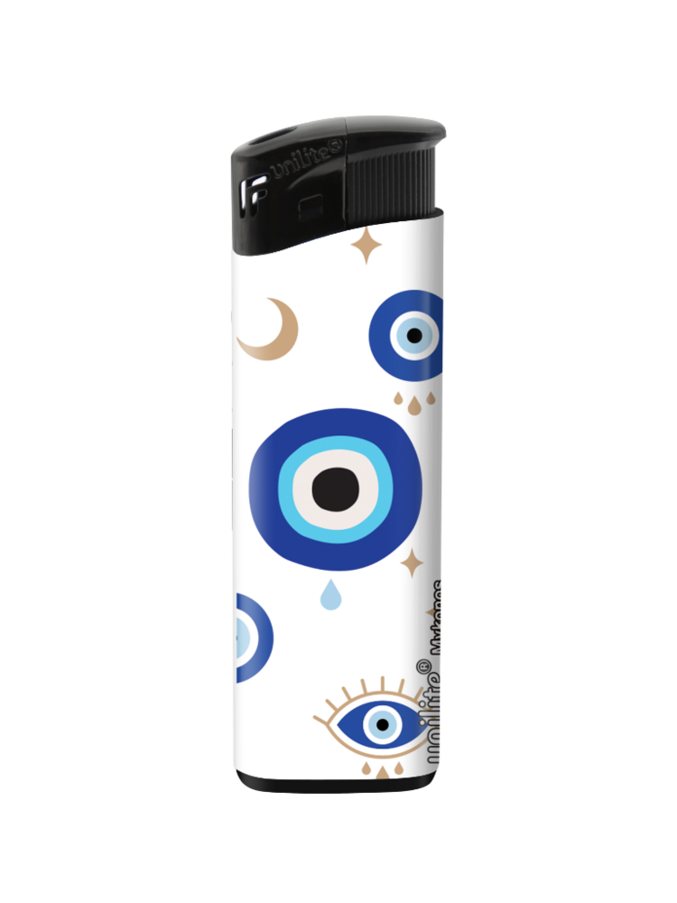 Mykonos Lighters 50 pieces - Unilite&reg; -  Fatima Hand Print - refillable tank