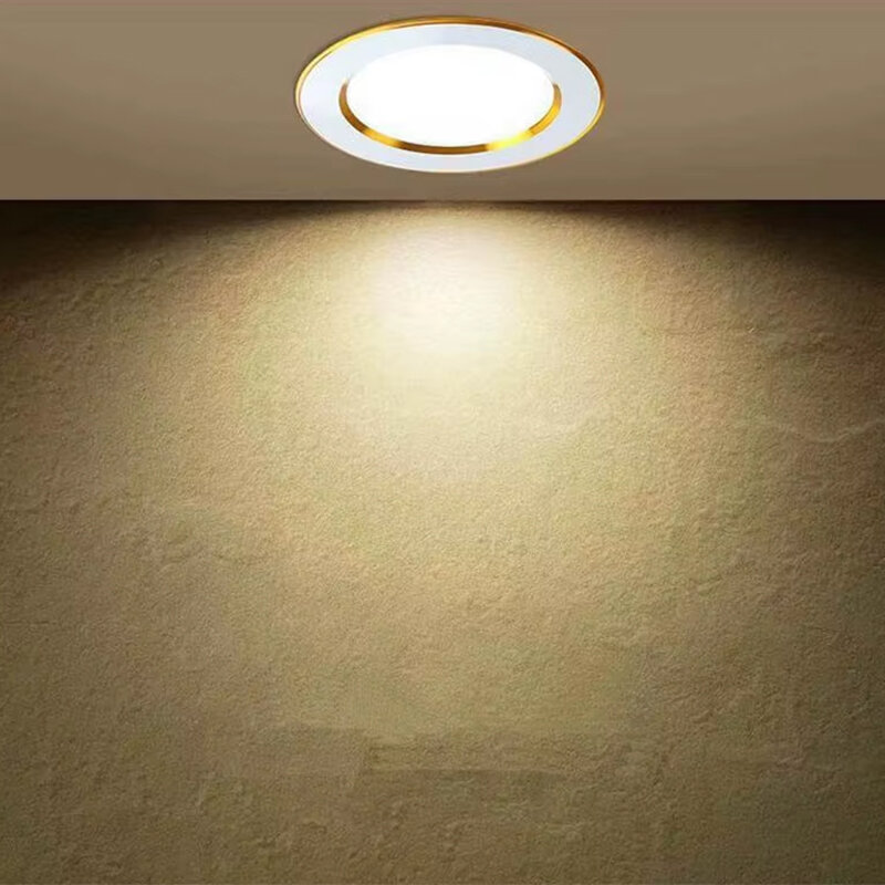 Downlight LED inbouwspots - 7W - 3 kleuren - 3000K, 4000K en 6500K spot 3in1 - 2x Gold design spots