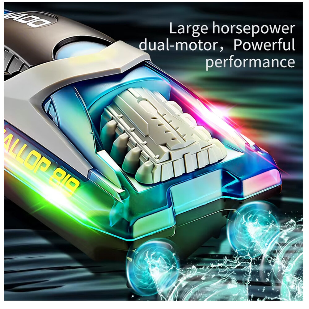 Gallop RC Speedboot &ndash; LED-verlichting, Hoge Snelheid - 2.4GHZ  Tornado boat Green