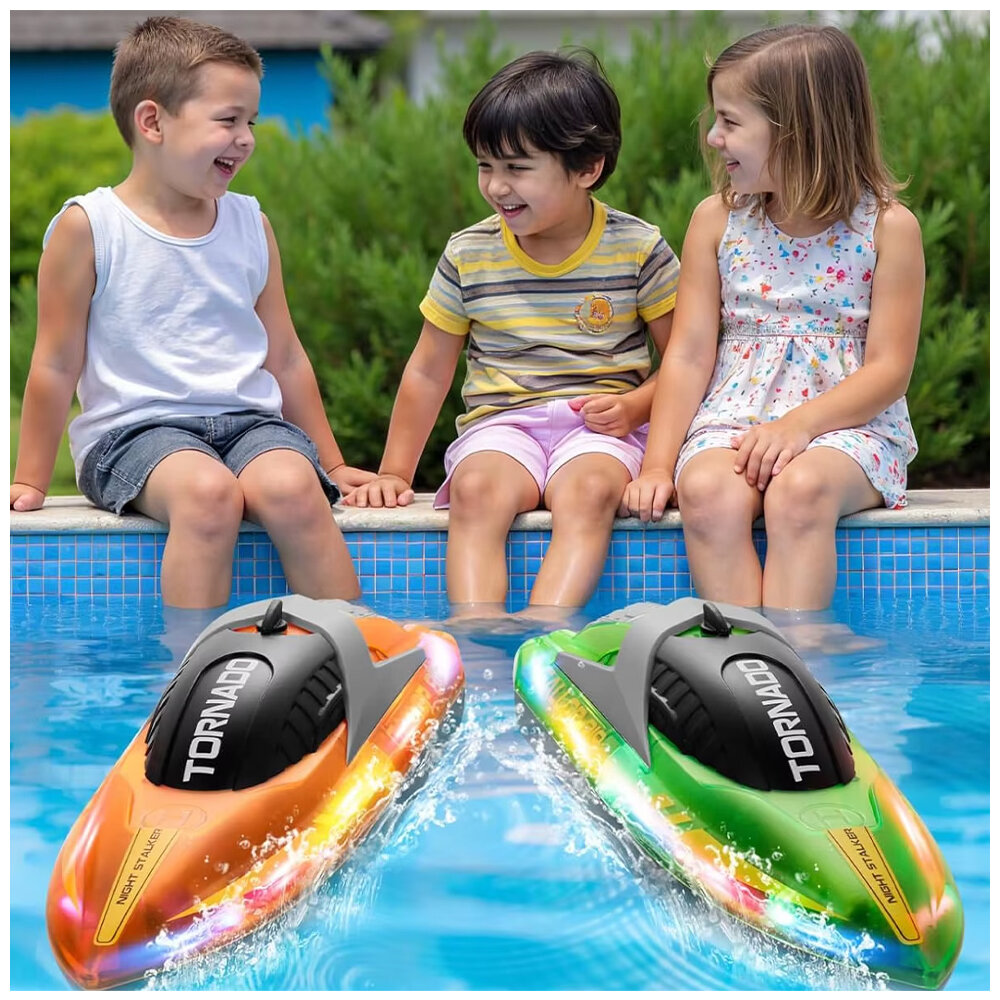 Gallop RC Speedboat &ndash; LED Lighting, High Speed ​​- 2.4GHZ Tornado boat Blue