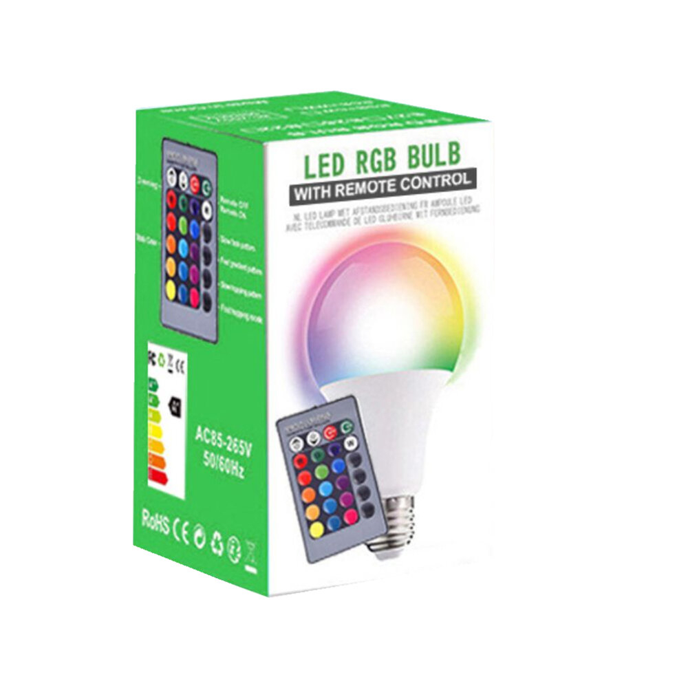 RGBW LED Kleurveranderende Lamp &ndash; E27 &ndash; 7W &ndash; met Afstandsbediening