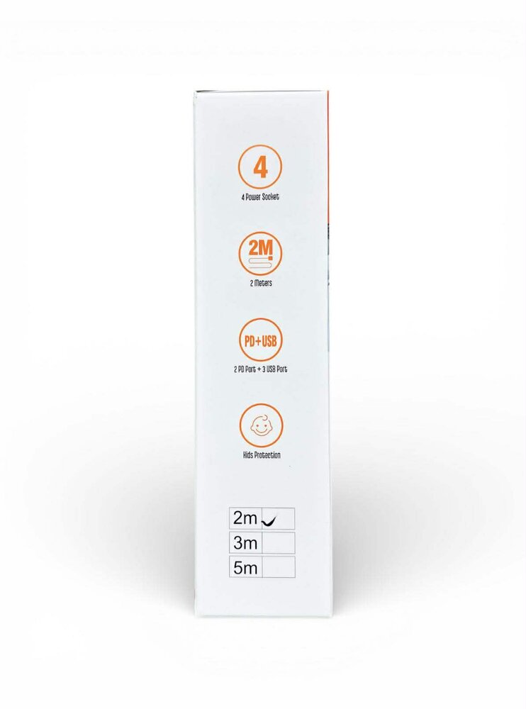 Universeel stekkerdoos met 4 stopcontacten en 3 USB-ingangen - 2 USB-C 20W + draadloze oplader voor mobiele apparaten z