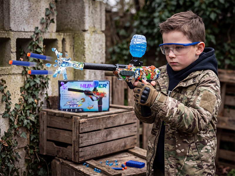 Shooting Elite Gelblaster - HUNTER- LED LIGHT - compleet set  + pijlen - 5000 balletjes - oplaadbaar - 42.5 CM
