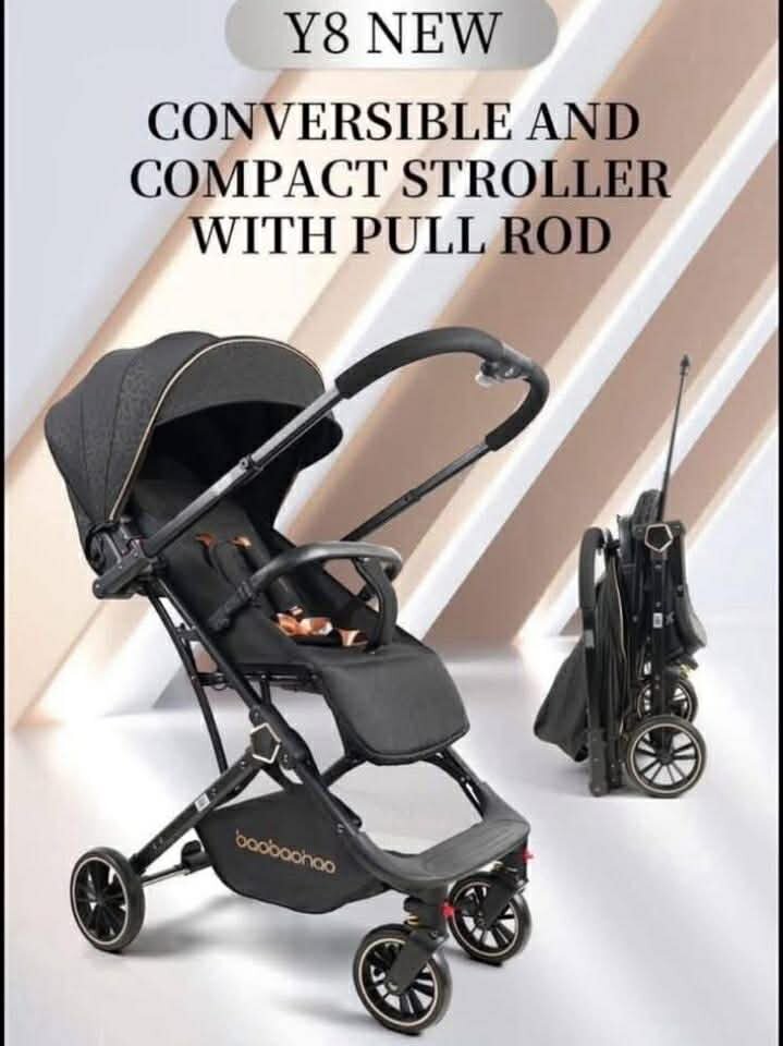 Kinderwagen Baobaohao Y8 Buggy &ndash; Luxe, Lichtgewicht &amp; Inklapbare voor 0-3 Jaar Zwart