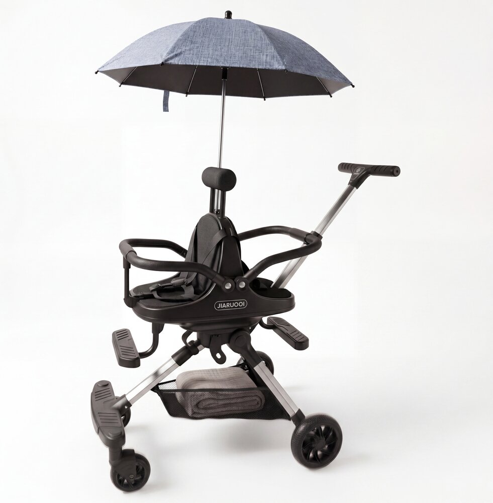 Dubbele Kinderwagen met Parasol &ndash; Lichtgewicht &ndash; Opvouwbaar &ndash; Aluminium Frame &ndash; Met Rem &amp; Demping - Voor 6 Maanden tot 4 Jaar