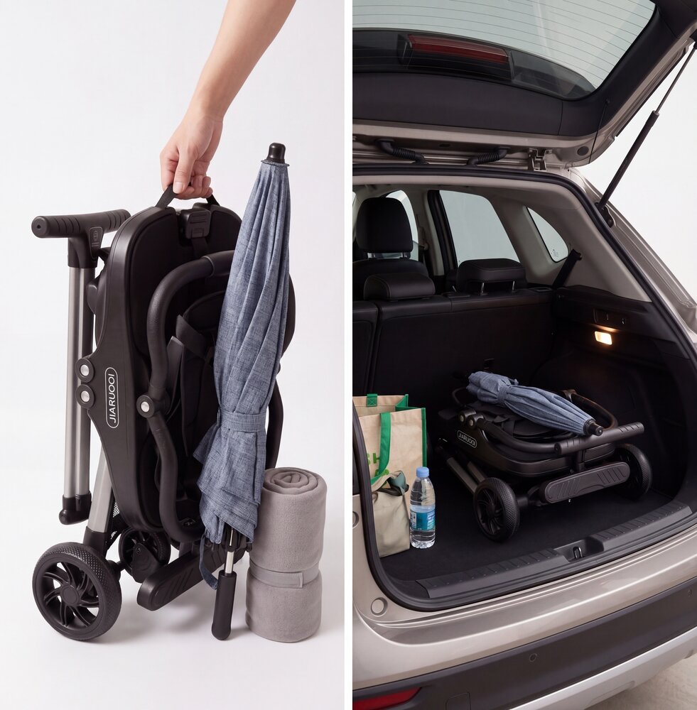 Dubbele Kinderwagen met Parasol &ndash; Lichtgewicht &ndash; Opvouwbaar &ndash; Aluminium Frame &ndash; Met Rem &amp; Demping - Voor 6 Maanden tot 4 Jaar