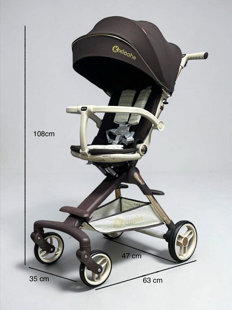 Kinderwagen Kxiaohe  K3 Buggy - Luxe, Lichtgewicht &amp; Inklapbare voor 0-3 Jaar brown - beige