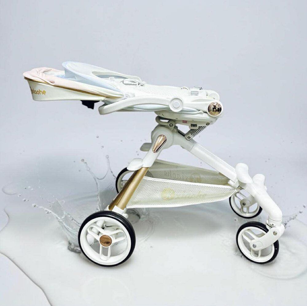 Kinderwagen Kxiaohe  K3 Buggy - Luxe, Lichtgewicht &amp; Inklapbare voor 6 maanden tot 4 Jaar - Wit blauw roze