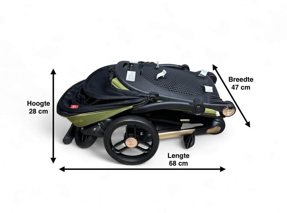 Kinderwagen Kxiaohe  K3 Buggy - Luxe, Lichtgewicht &amp; Inklapbare vanaf 6 maanden - Zwart Groen