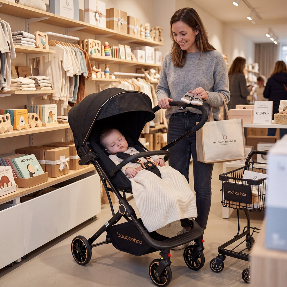 Baobaohao Y8 Buggy Stroller &ndash; Luxury, Lightweight &amp; Foldable for 0-3 Years beige-brown.