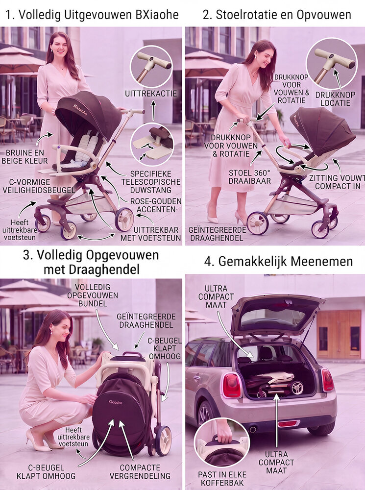 Kinderwagen Kxiaohe  K3 Buggy - Luxe, Lichtgewicht &amp; Inklapbare vanaf 6 maanden - Zwart Groen