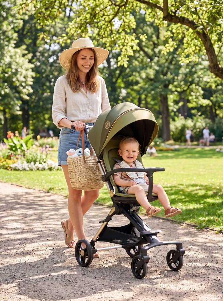Kinderwagen Kxiaohe  K3 Buggy - Luxe, Lichtgewicht &amp; Inklapbare vanaf 6 maanden - Zwart Groen
