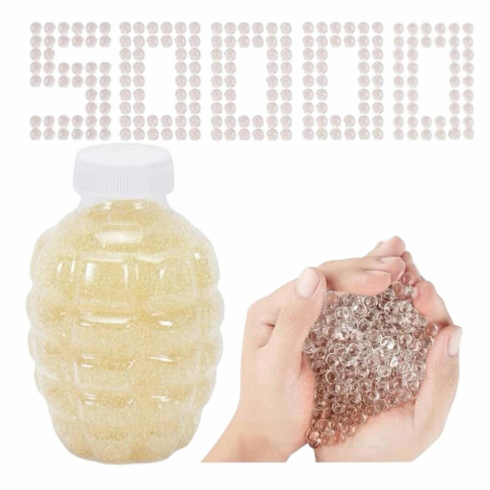 Gel balletjes Witte kleur transparant - grote fles 50.000 stuks - 210 gram - Gelblaster ballen - 7-8mm