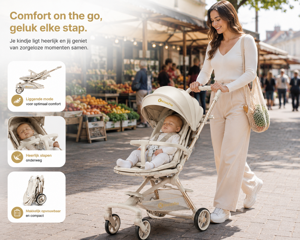 Kxiaohe Kinderwagen - K3 Buggy - Luxe, Lichtgewicht &amp; Inklapbare voor 6 maanden- 4 Jaar