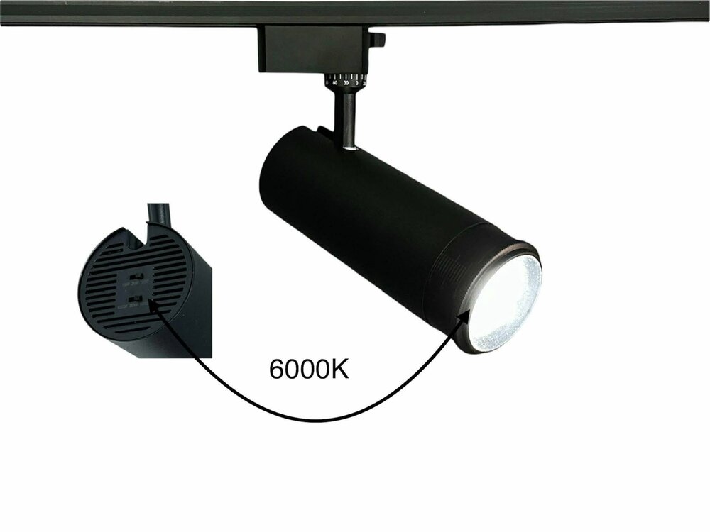 LED Railspot A++ Zwart - 10 tot 30 Watt&nbsp;(CCT, handmatig instelbaar) Lichtkleur: instelbaar naar 3000K, 4000K, 6000K (CCT, handmatig instelbaar)