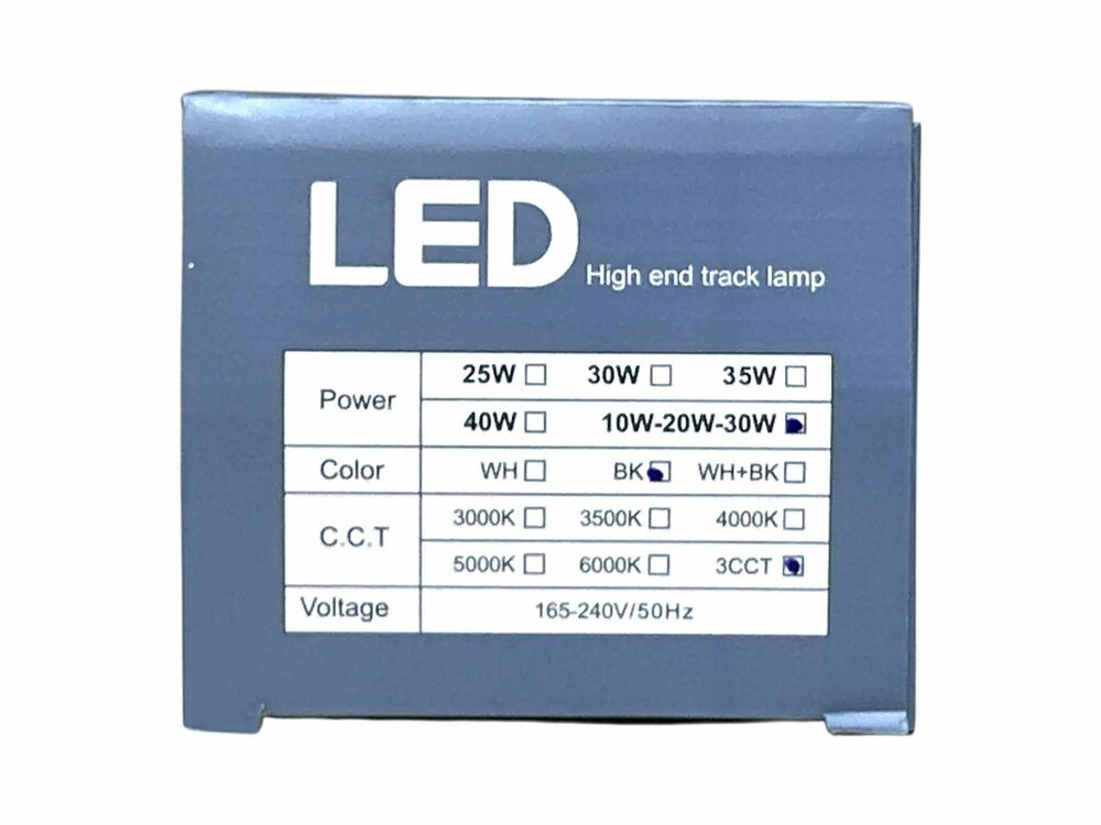 LED Railspot A++ Zwart - 10 tot 30 Watt&nbsp;(CCT, handmatig instelbaar) Lichtkleur: instelbaar naar 3000K, 4000K, 6000K (CCT, handmatig instelbaar)
