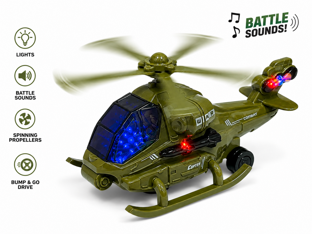 SWAT CHOPPER - gevechtshelikopter met draaiende propellers - geluid en licht - Bumb&amp;Go 