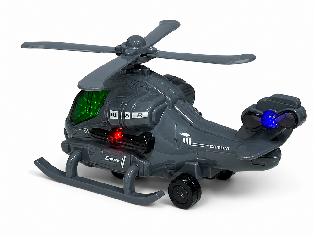 SWAT CHOPPER - gevechtshelikopter met draaiende propellers en rijdt - geluid en licht 