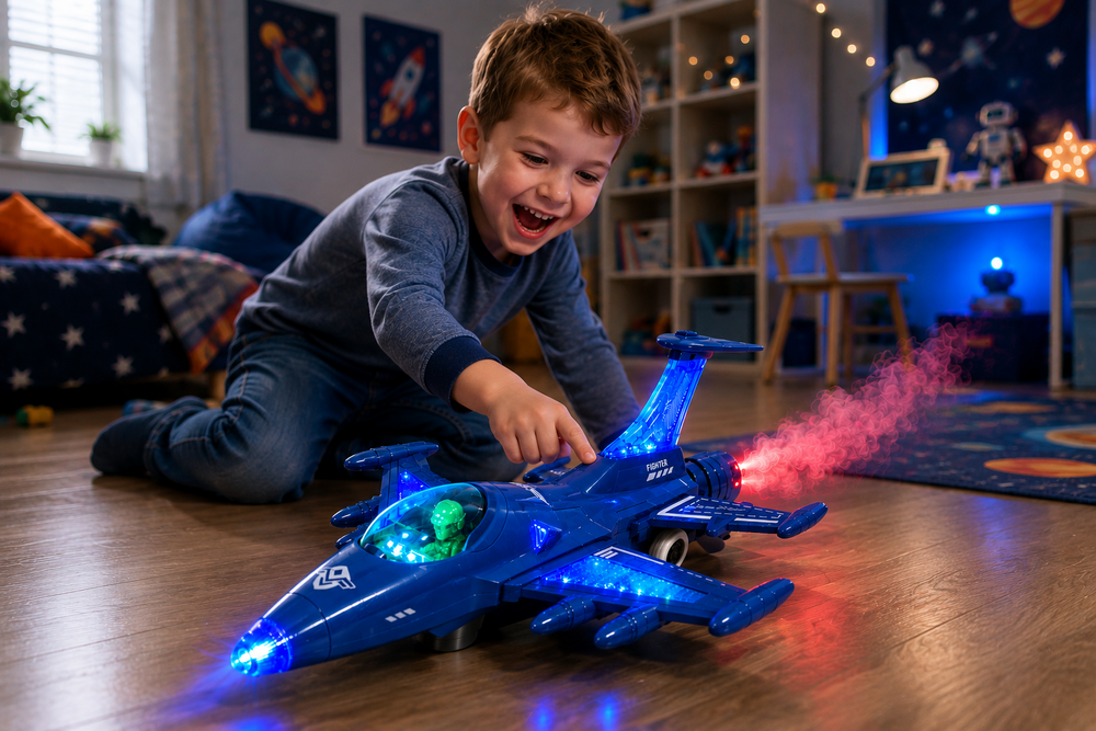 Fighter Aircraft - Straaljager met rookspray en Licht effecten - Zelf rijdend