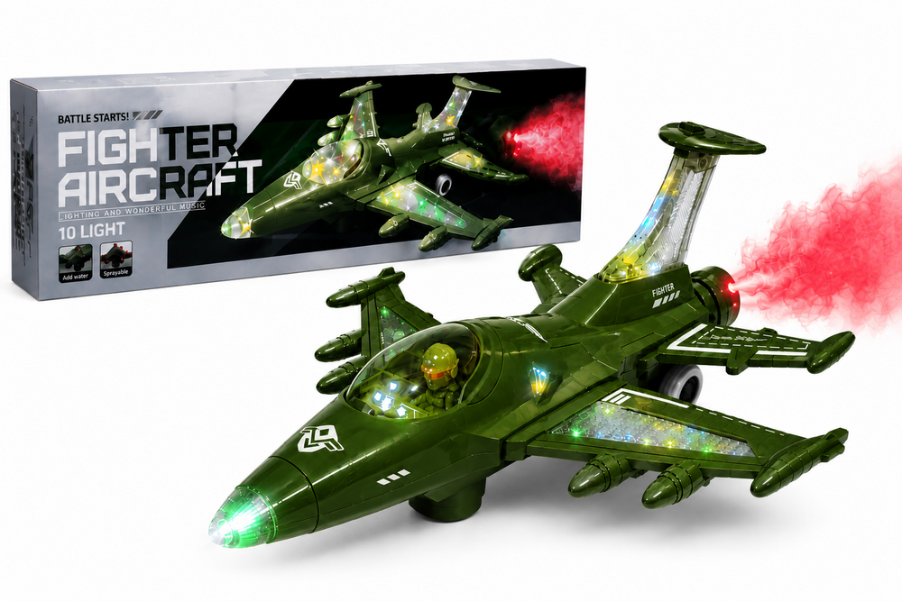 Fighter Jetcraft - Jet fighter with smoke spray and light effects - Self-driving