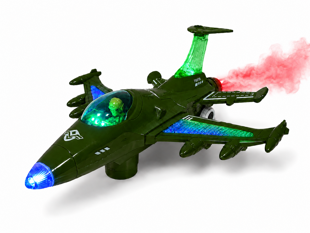 Fighter Jetcraft - Jet fighter with smoke spray and light effects - Self-driving
