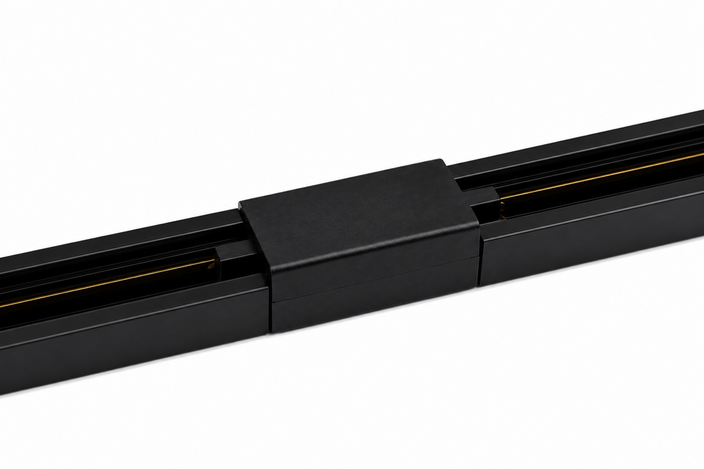 Rail Connector for LED Lamps 1-PHASE - Black I-Shape