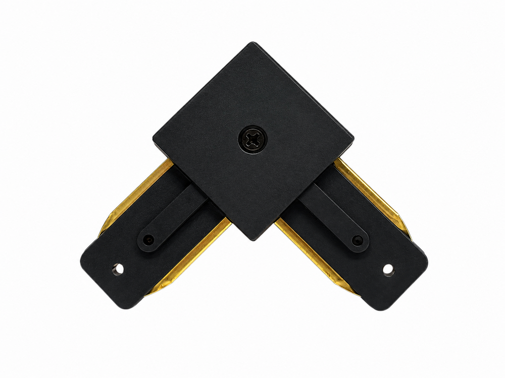 Rail Connector for LED Lamps 1-PHASE - Black L-Shape or Angled