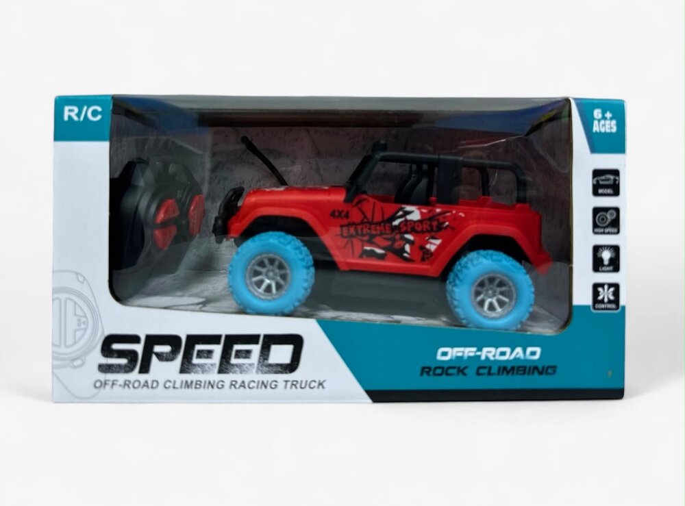 Extreme Sport Car - RC Car - Red - Rechargeable Battery + USB Charger