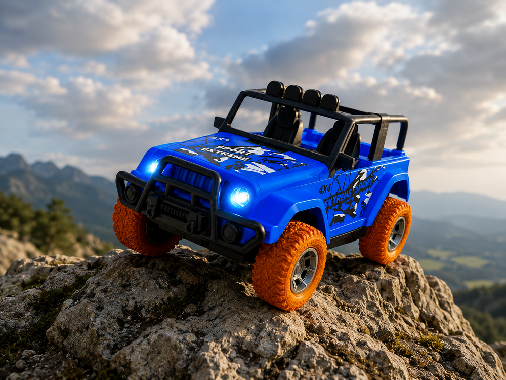 Extreme Sport Car - RC Car - Blue - Rechargeable Battery + USB Charger