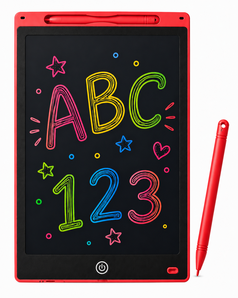 LCD Schrijfbord 10 Inch &ndash; Digitaal Tekenbord voor Kinderen met Stylus - incl. batterij - Herbruikbare Tekentablet - Rood
