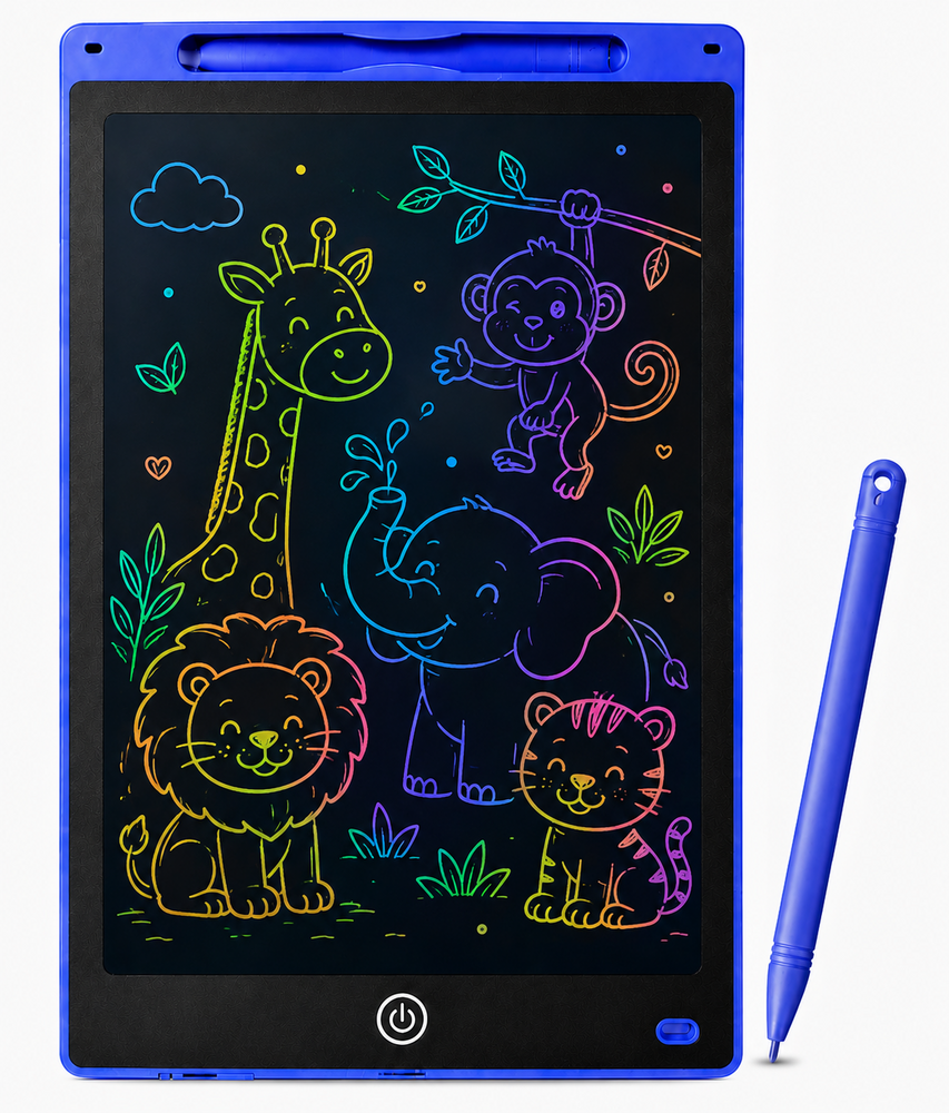 LCD Schrijfbord 12 Inch &ndash; Digitaal Tekenbord voor Kinderen met Stylus en incl. batterij - Tekentablet - Donker blauw