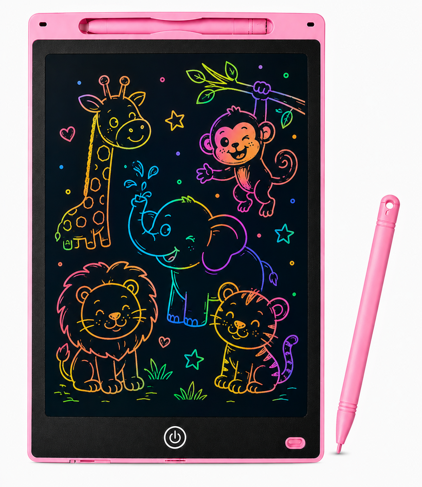 LCD Schrijfbord 12 Inch &ndash; Digitaal Tekenbord voor Kinderen met Stylus en incl. batterij - Tekentablet - Roze