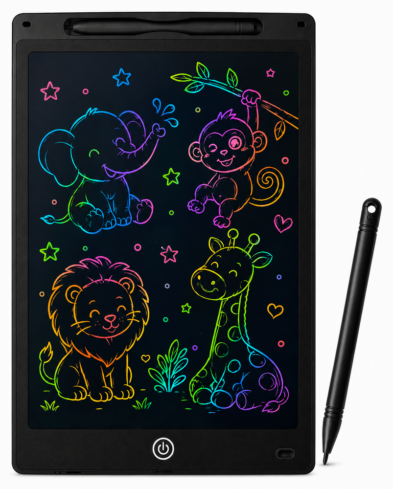 LCD Schrijfbord 12 Inch &ndash; Digitaal Tekenbord voor Kinderen met Stylus en incl. batterij - Tekentablet - zwart