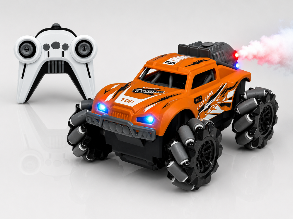 RC Stunt Spray Car 6 Channel 4WD &ndash; Drift, Sideways Driving - LED Lighting &amp; Fog Effect