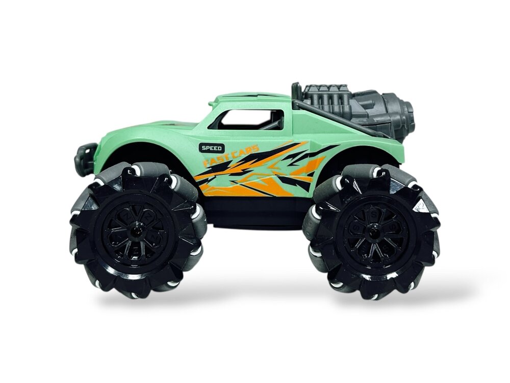 RC Stunt Spray Car 6 Channel 4WD &ndash; Drift, Sideways Driving - LED Lighting &amp; Fog Effect - Green