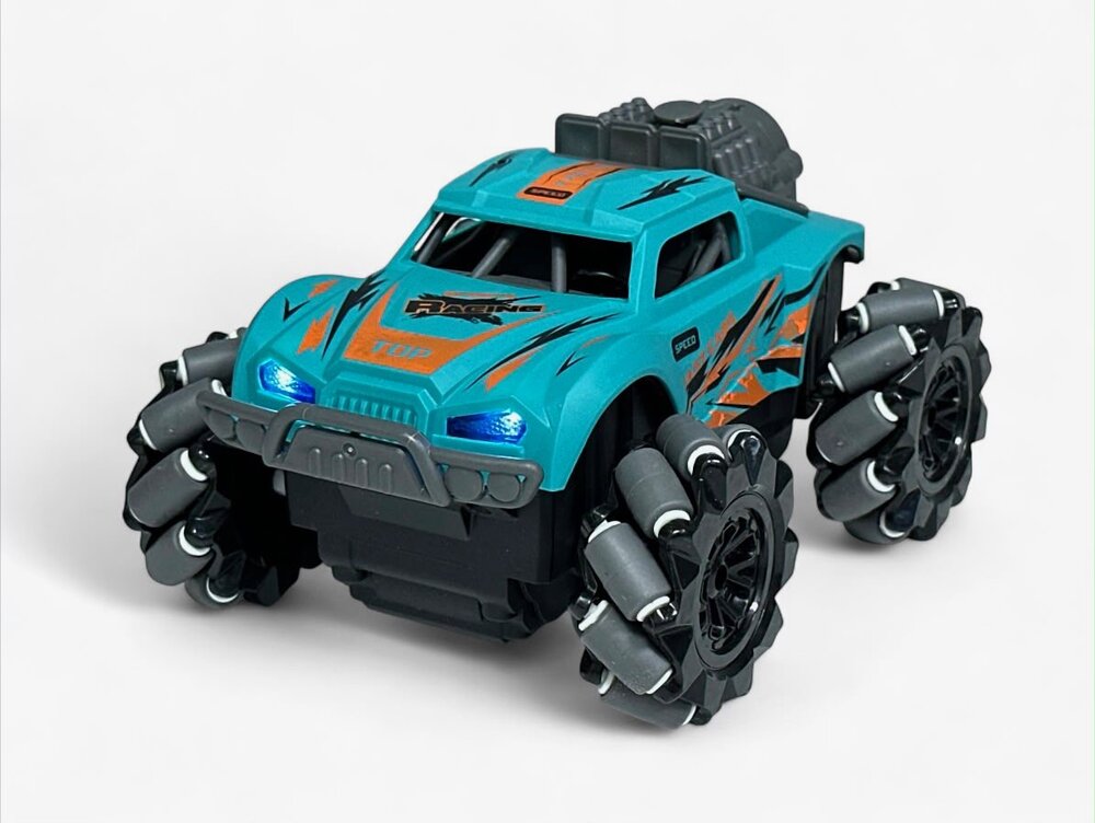RC Stunt Spray Auto 6 Kanaals 4WD &ndash; Drift, Zijwaarts Rijden, LED Verlichting &amp; Mist Effect
