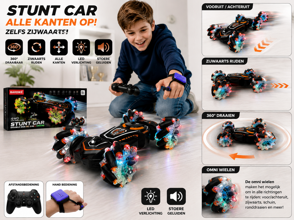 RC Stunt Car - bestuurbaar Omni Auto - Gravity Sensor Watch Control &ndash; 6 kanaal besturing