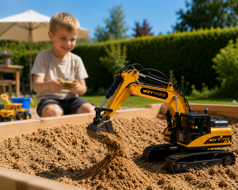 RC Excavator Die-Cast - Afstand bestuurbaar Graafmachine - 9CH - 2.4GHZ - 40CM