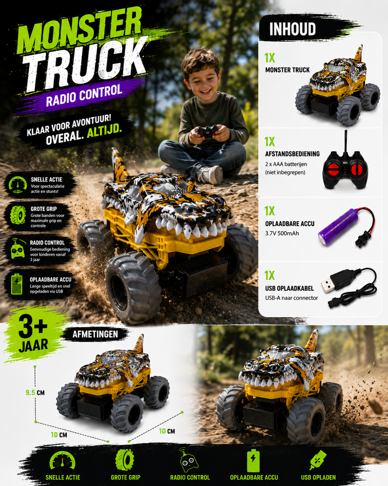 RC Monster Prey Car - Bestuurbare Race Auto - Oplaadbaar Accu