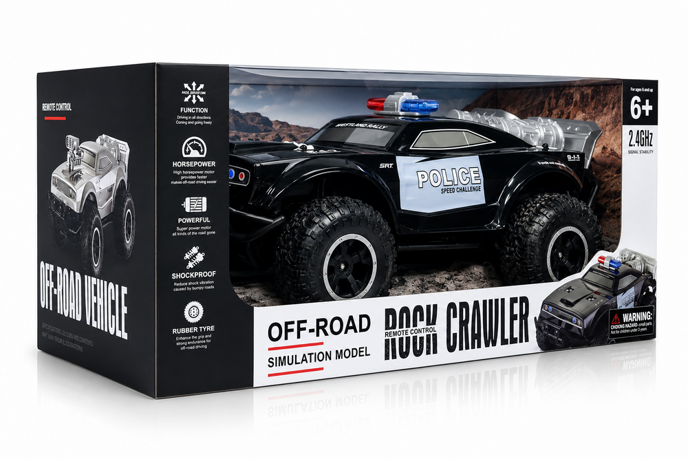 ROCK Crawler - Rc police car - Off-Road - 2.4GHZ - 1:8 - 911 RC Police Car