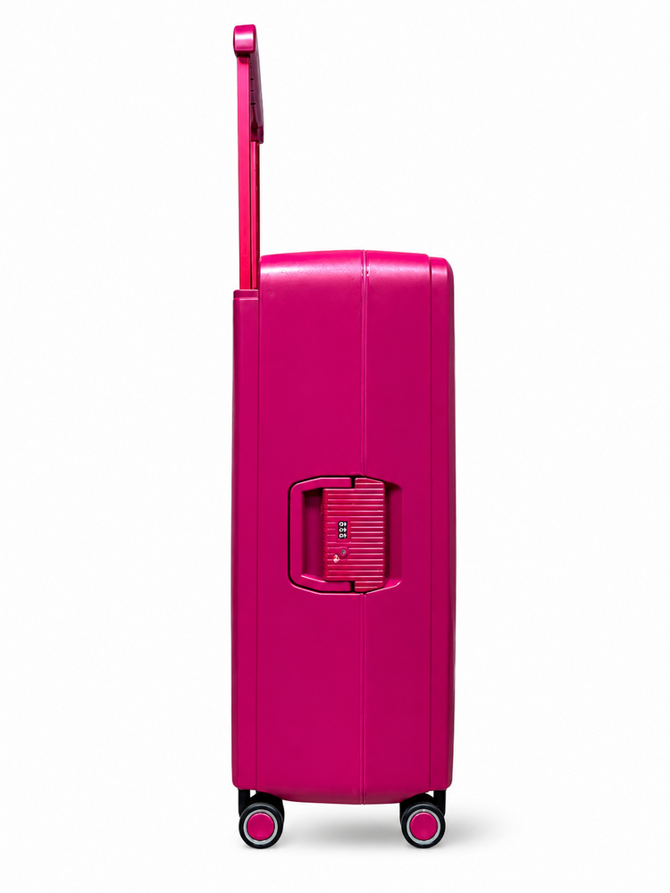 Suitcase set Dark pink Hardcase - 3 pieces - TSA Lock - wide handle Bubule