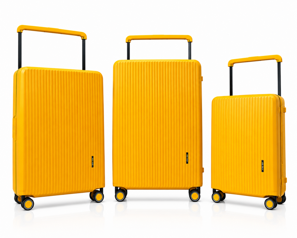 Bubule harde koffers Oranje - set 3 stuks - TSA Slot - brede handgreep - Hardcase 
